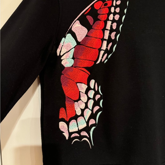 Maje Theophile Butterfly Embroidered Sweatshirt, size L, NWOT - Picture 4 of 7